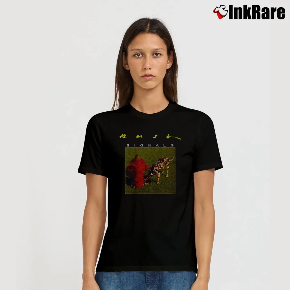 Women’s rush band signals distressed progressive rock Signature T-Shirt in black | Soft, Flattering Fit