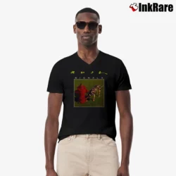Men’s rush band signals distressed progressive rock V-Neck Tee in black | Sharp, Breathable, Everyday Staple