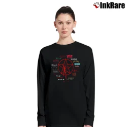 Women’s Rush Evolution Of Logo Rock Band Long-Sleeve Top in black | Sleek, Versatile, All-Season