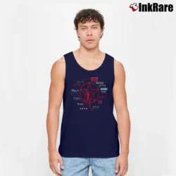 Men’s Rush Evolution Of Logo Rock Band Tank Top in navy | Breathable, Active-Friendly Design