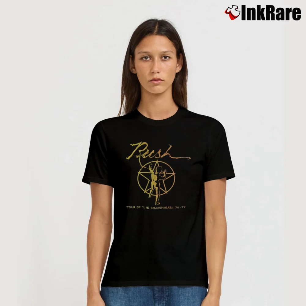 Women’s Rush Tour Of The Hemispheres Signature T-Shirt in black | Soft, Flattering Fit