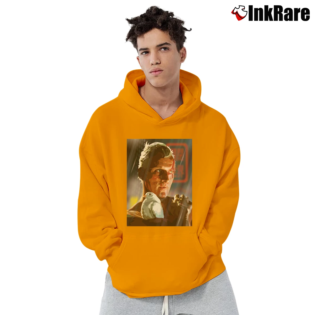 Rutger Hauer Blade Runner Men’s Pullover Hoodie in orange – Ultimate Warmth Men’s Rutger Hauer Blade Runner Pullover Hoodie in orange | Cozy, Durable, Modern Fit