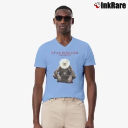 Men’s ryan bingham mescalito americana folk rock V-Neck Tee in light blue | Sharp, Breathable, Everyday Staple