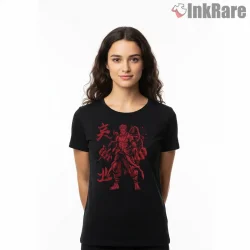 Ryomen Sukuna Full Form Red Shadow Anime Shirt on black short sleeve shirt for women graphic tee