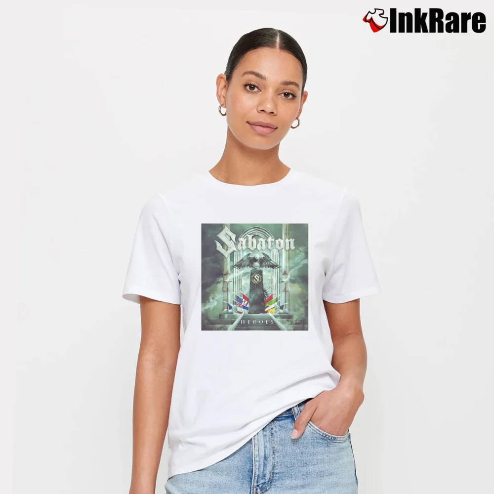 Women’s sabaton band heroes power metal album Signature T-Shirt in white | Soft, Flattering Fit