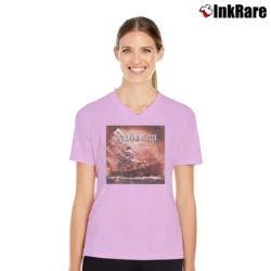 Women’s sabaton bismarck epic historical metal V-Neck Tee in light pink | Chic Neckline, Soft Texture