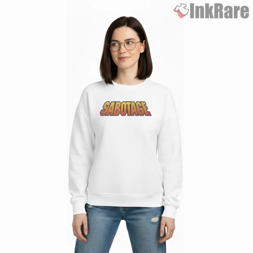 Sabotage Bold Lettering Beastie Boys Shirt on graphic shirt for women graphic tee