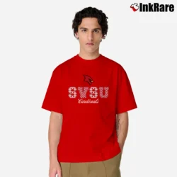 Men’s Saginaw Valley State Cardinals Patterned Classic T-Shirt in red | Soft, Breathable Everyday Wear