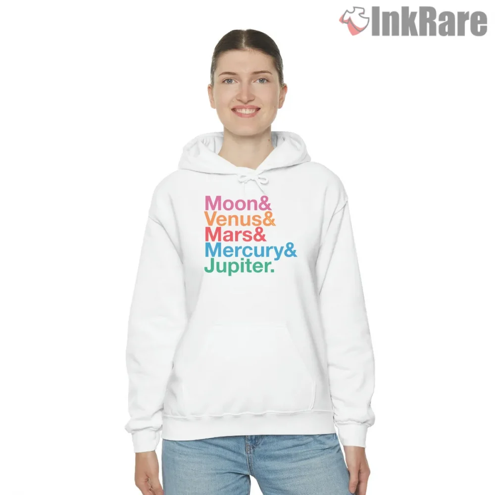 Sailor Guardians Name Stack Typography Anime Shirt on white hoodie for women graphic tee