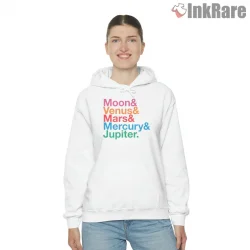 Sailor Guardians Name Stack Typography Anime Shirt on white hoodie for women graphic tee