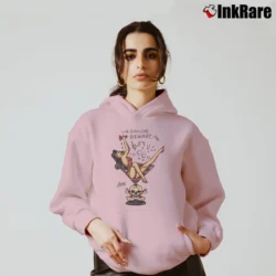 Women’s Sailor Jerry Martini Girl Tattoo Cozy Hoodie in light pink | Warm, Structured, Stylish