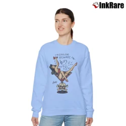 Women’s Sailor Jerry Martini Girl Tattoo Relaxed Sweatshirt in light blue | Soft, Laid-Back Vibe