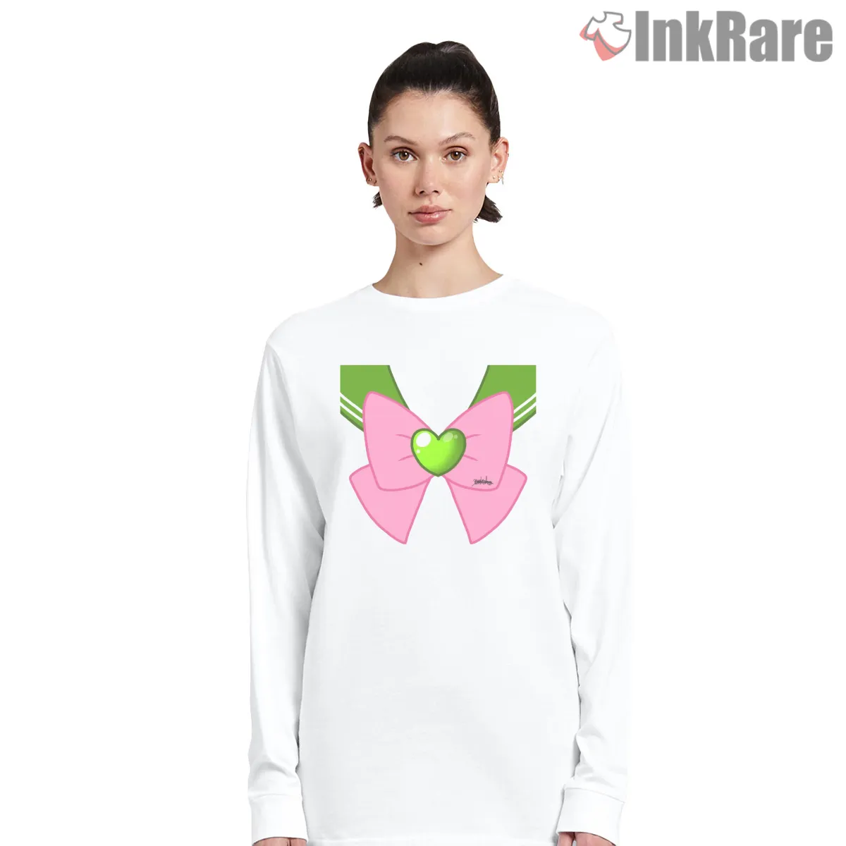 Sailor Jupiter Bold Guardian Anime Long Sleeve White Sailor Jupiter Bold Guardian Anime Shirt on white long sleeve shirt for women graphic tee