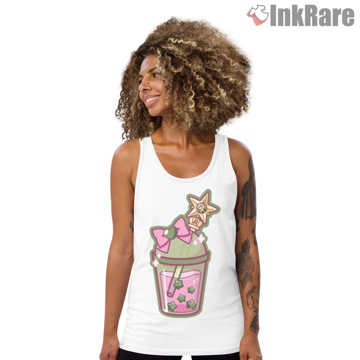 Sailor Jupiter Thunder Boba Cute Anime Tank Top White Sailor Jupiter Thunder Boba Cute Anime Shirt on white tank top for women graphic tee