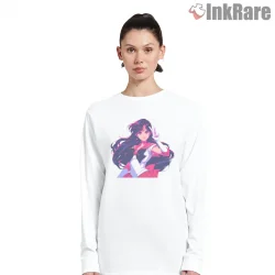 Sailor Mars Confident Gesture Anime Shirt on white long sleeve shirt for women graphic tee