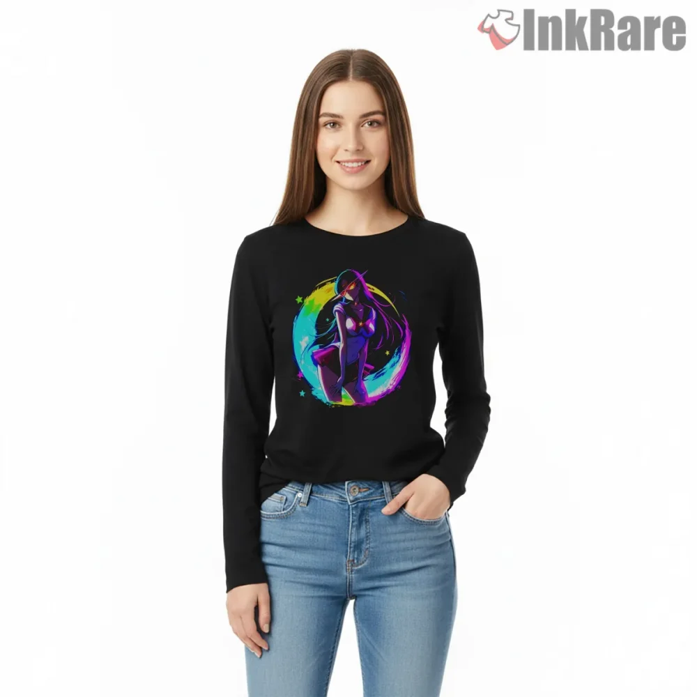 Sailor Mars Fan Art Shirt on black long sleeve shirt for women graphic tee