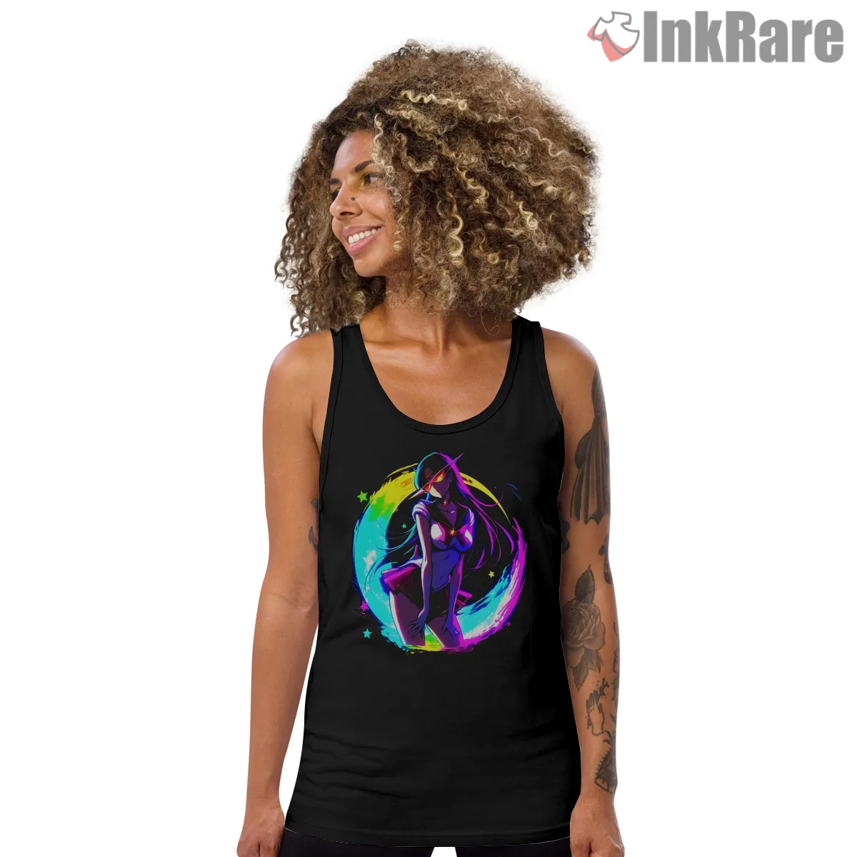 Sailor Mars Fan Art Tank Top Black Sailor Mars Fan Art Shirt on black tank top for women graphic tee