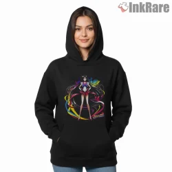 Sailor Mars Fierce Guardian Full Body Anime Shirt on black hoodie for women graphic tee