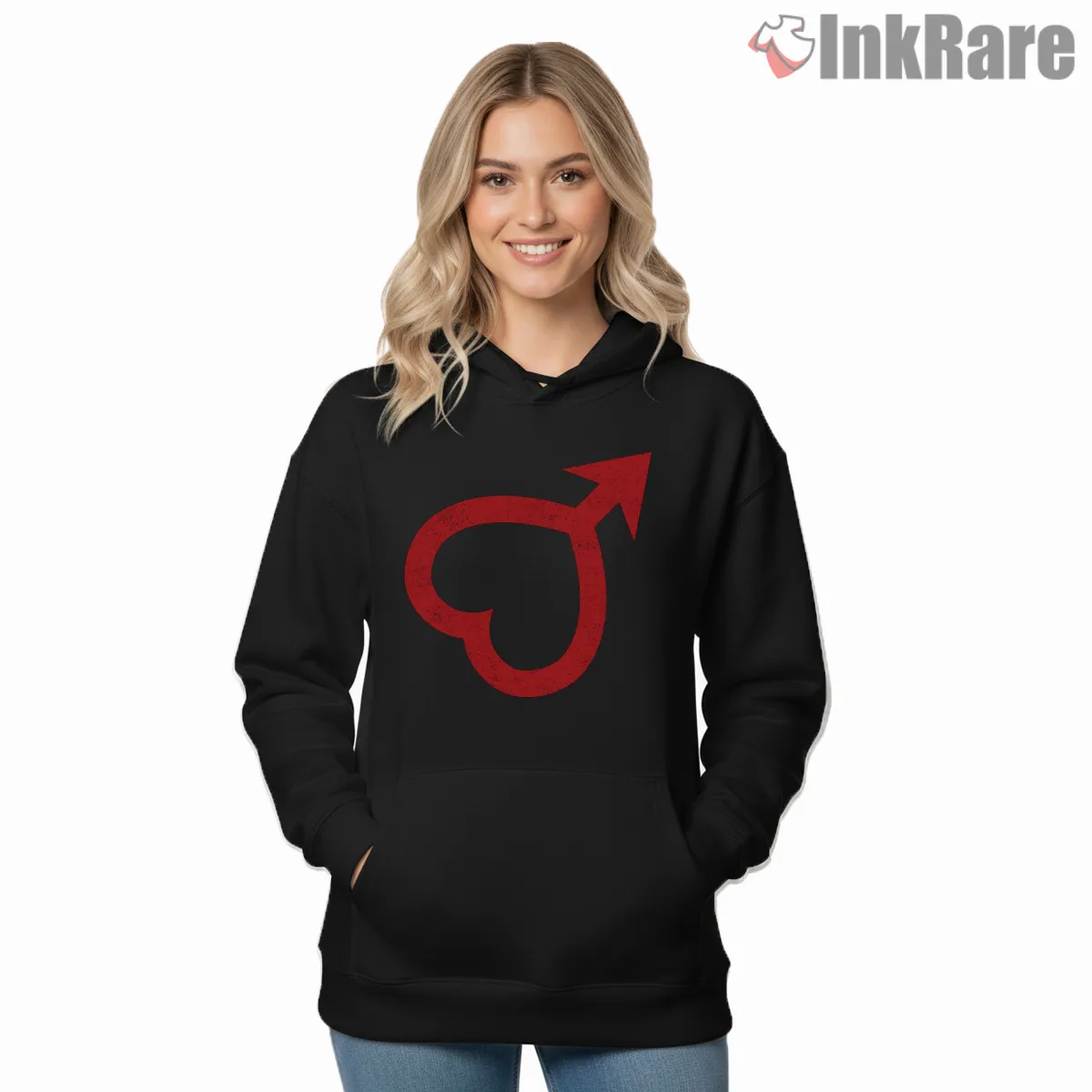 Sailor Mars Symbol Minimalist Shirt on black hoodie for women graphic tee
