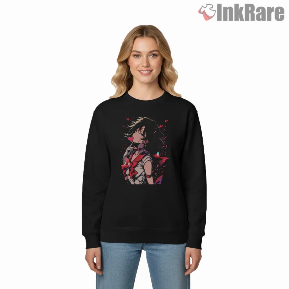 Sailor Mars White Hair Fire Aura Shirt on graphic shirt for women graphic tee