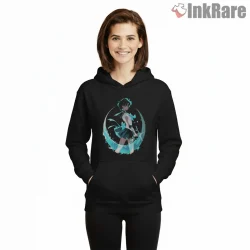 Sailor Mercury Aqua Crescent Motion Anime Shirt on black hoodie for women graphic tee