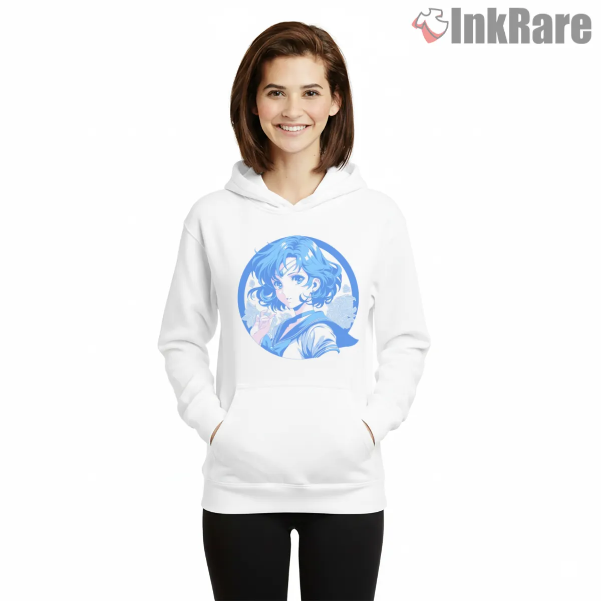 Sailor Mercury Blue Serenity Portrait Anime Shirt on white hoodie for women graphic tee