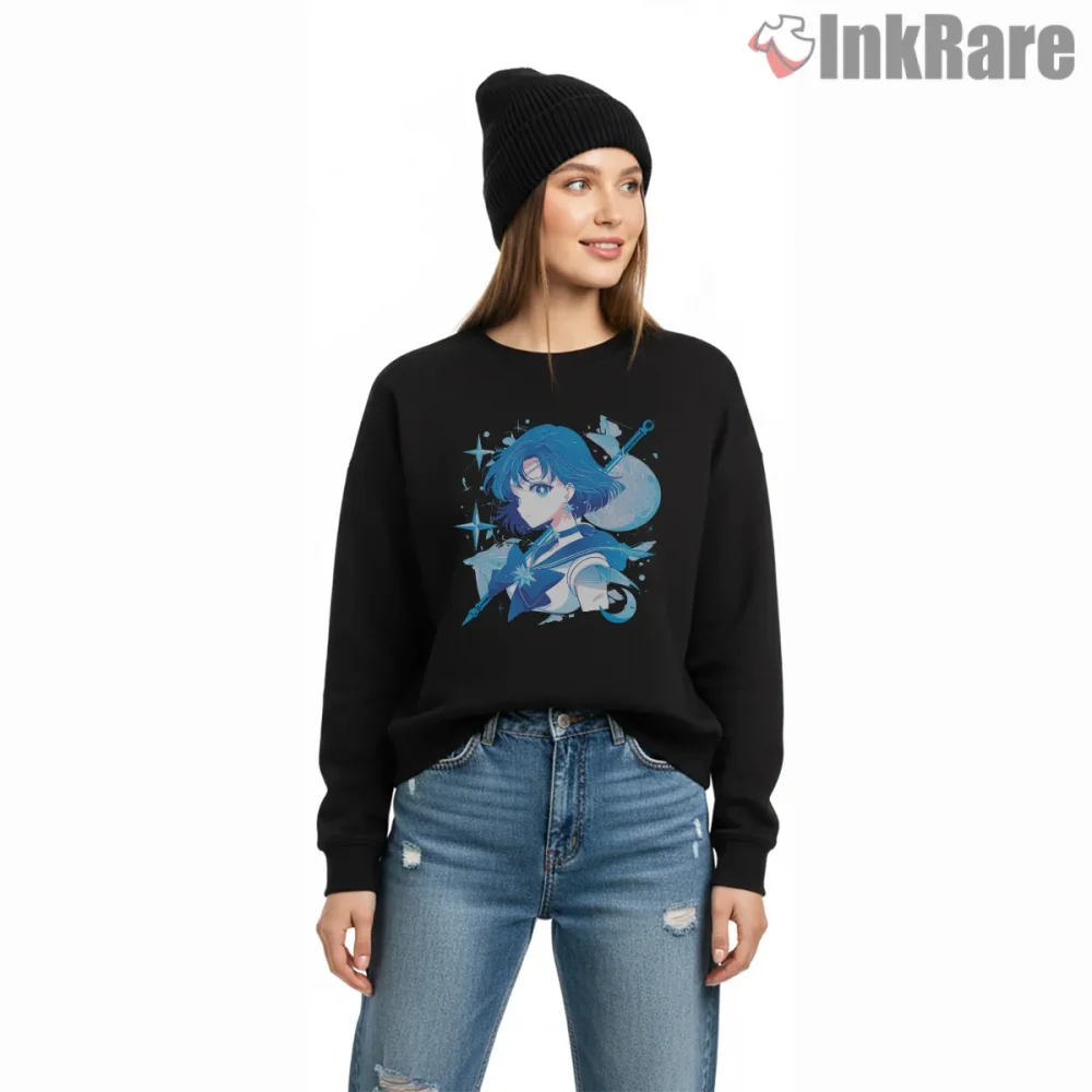 Sailor Mercury Calm Blue Elegance Shirt on graphic shirt for women graphic tee
