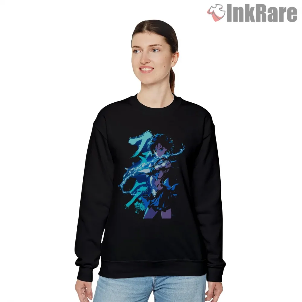 Sailor Mercury Electric Blue Energy Shirt on graphic shirt for women graphic tee