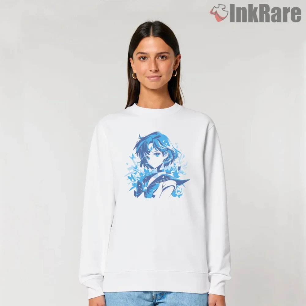 Sailor Mercury Floral Blue Portrait Anime Shirt on graphic shirt for women graphic tee