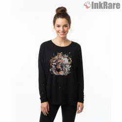 Sailor Moon Beach Outfit Fan Art Shirt on black long sleeve shirt for women graphic tee