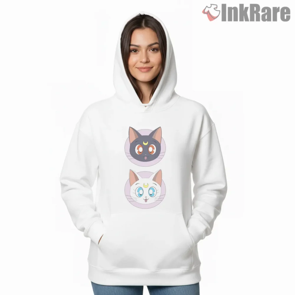 Sailor Moon Classic 90s Anime Fanart Shirt on white hoodie for women graphic tee