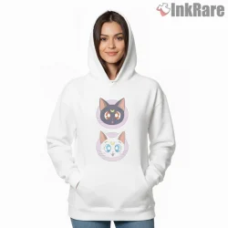 Sailor Moon Classic 90s Anime Fanart Shirt on white hoodie for women graphic tee