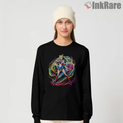 Sailor Moon Classic Heroine Anime Shirt on black long sleeve shirt for women graphic tee