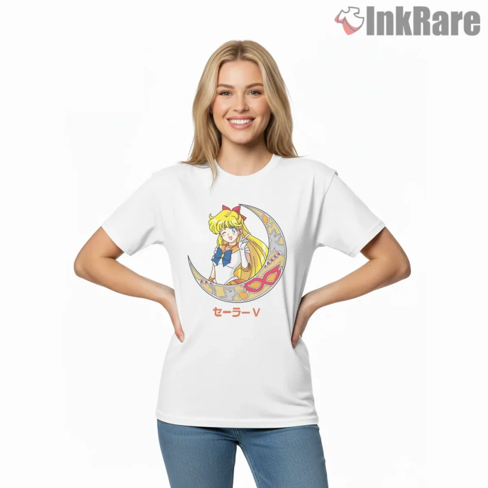 Sailor Moon Crescent Pose 80s 90s Retro Anime Shirt on white short sleeve shirt for women graphic tee