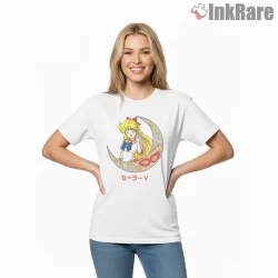 Sailor Moon Crescent Pose 80s 90s Retro Anime Shirt on white short sleeve shirt for women graphic tee