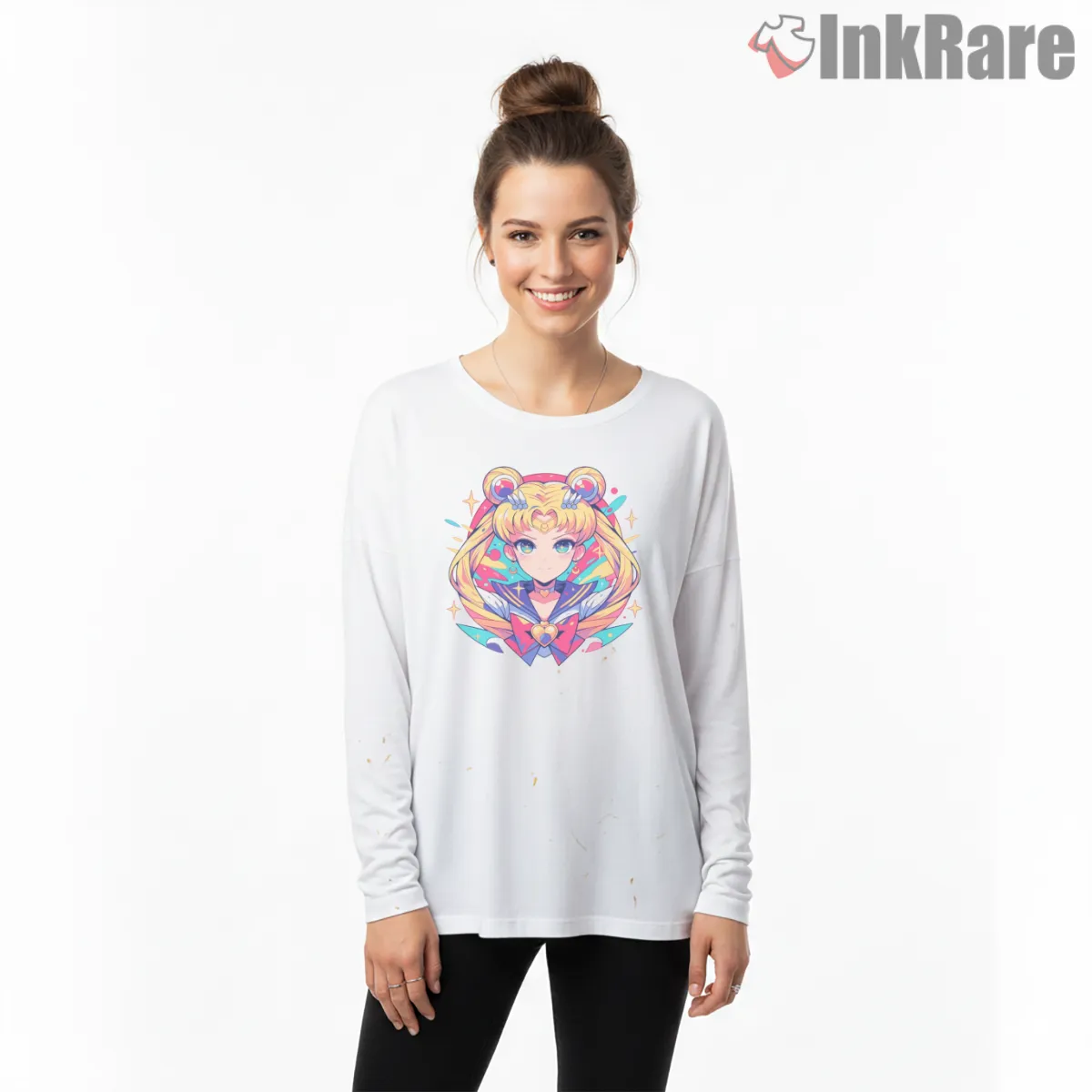 Sailor Moon Cute Portrait Anime Long Sleeve White Sailor Moon Cute Portrait Anime Shirt on white long sleeve shirt for women graphic tee