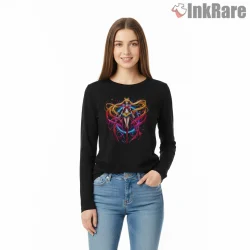 Sailor Moon Elegant Graceful Full Body Anime Shirt on black long sleeve shirt for women graphic tee