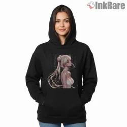 Sailor Moon Elegant Lace Outfit Fan Art Shirt on black hoodie for women graphic tee