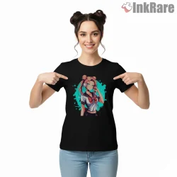 Sailor Moon Modern School Style Anime Shirt on black short sleeve shirt for women graphic tee