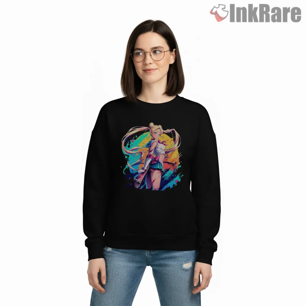 Sailor Moon Skate Street Style Anime Shirt on graphic shirt for women graphic tee