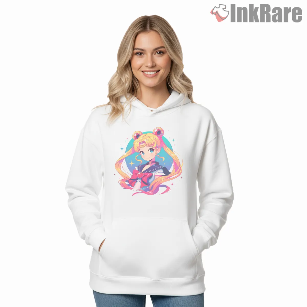 Sailor Moon Sparkling Modern Portrait Anime Shirt on white hoodie for women graphic tee