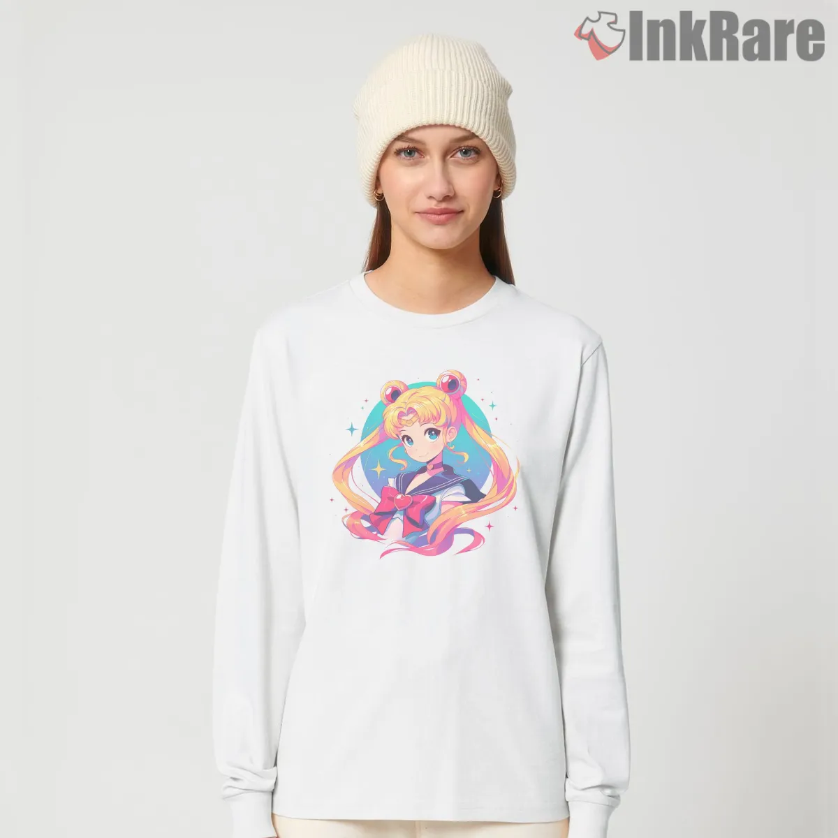 Sailor Moon Sparkling Modern Portrait Anime Long Sleeve White Sailor Moon Sparkling Modern Portrait Anime Shirt on white long sleeve shirt for women graphic tee
