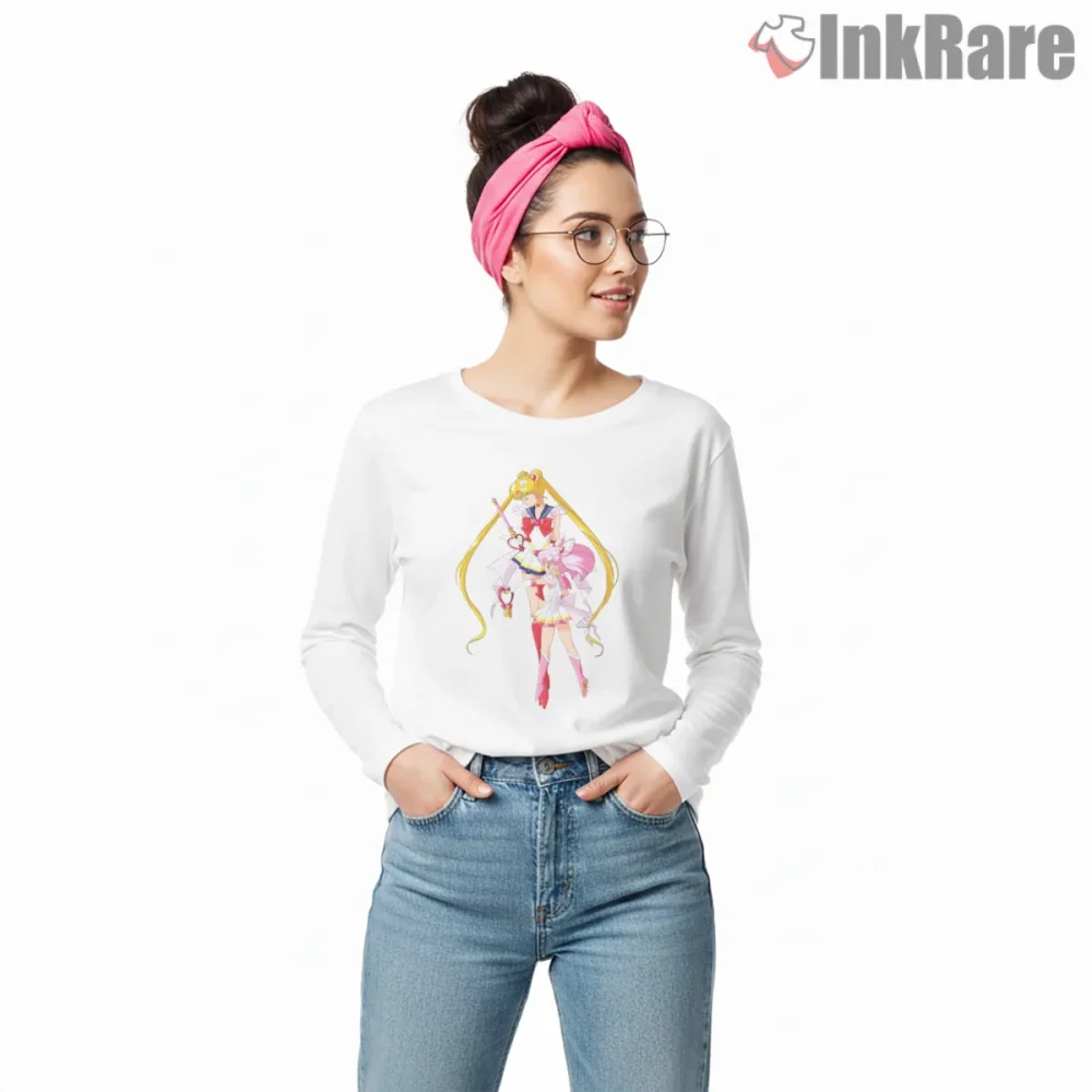Sailor Moon Super S Full Body Anime Shirt on white long sleeve shirt for women graphic tee