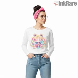 Sailor Moon Sweet Smiling Portrait Anime Shirt on white long sleeve shirt for women graphic tee