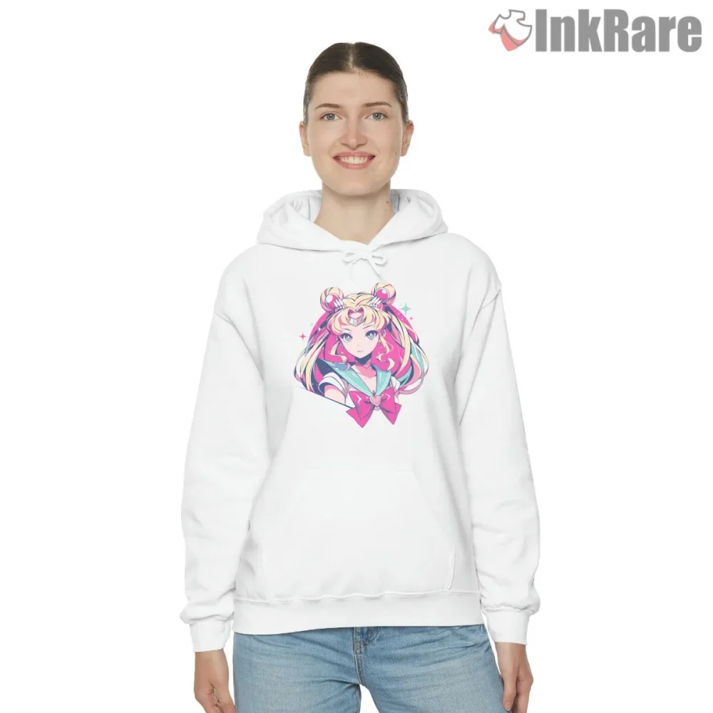 Sailor Moon Vibrant Idol Style Anime Shirt on white hoodie for women graphic tee