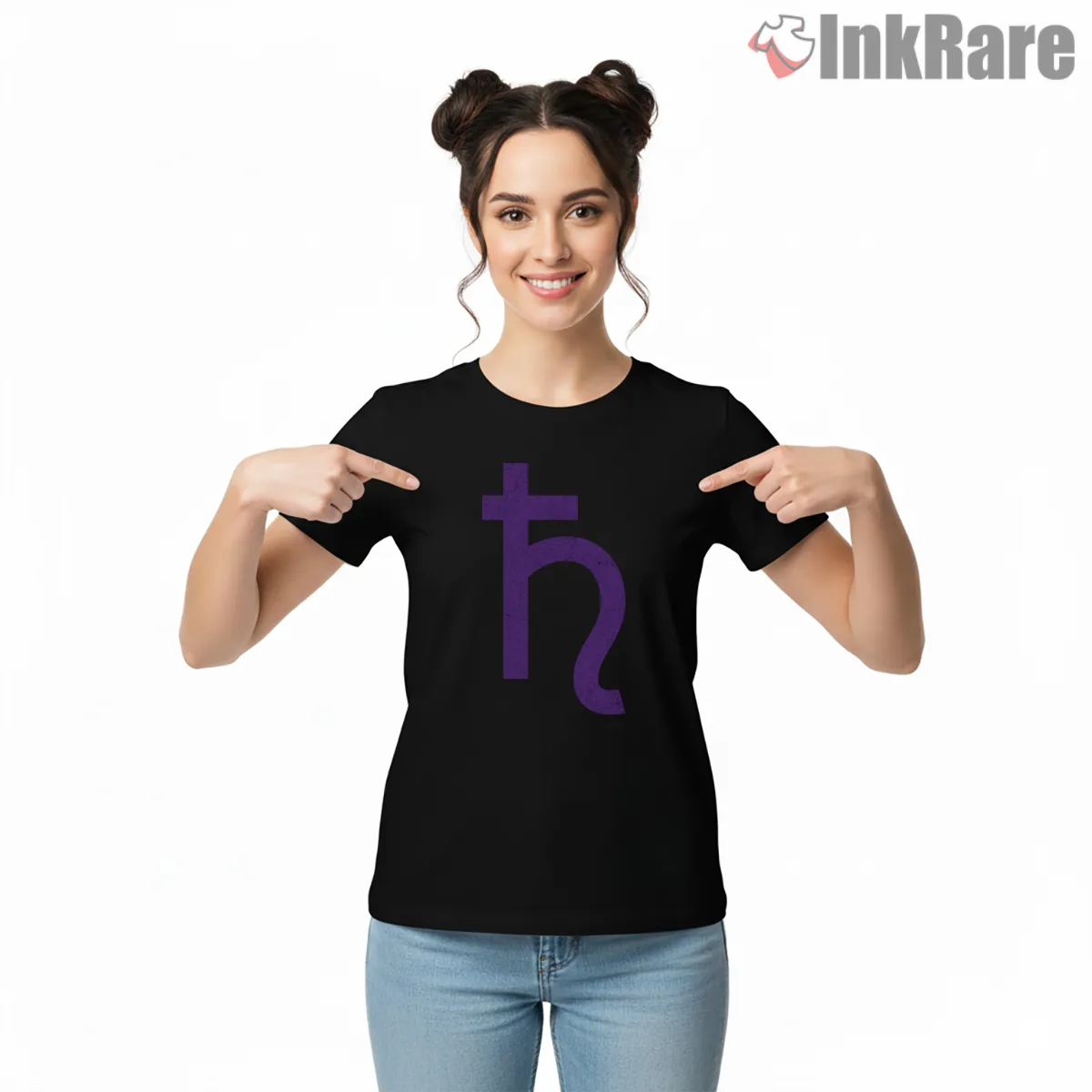 Sailor Saturn Dark Planet Symbol Short Sleeve Black Sailor Saturn Dark Planet Symbol Shirt on black short sleeve shirt for women graphic tee