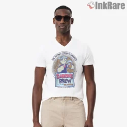 Sailors Brew Popeye Spinach Mug Shirt on white v-neck shirt for men graphic tee