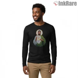 Saint Drake Iconic Ovo Halo Shirt on black long sleeve shirt for men graphic tee
