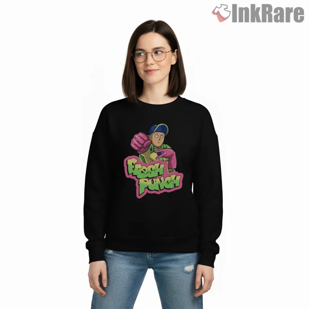 Saitama Fresh Punch Cartoon Style Shirt on graphic shirt for women graphic tee