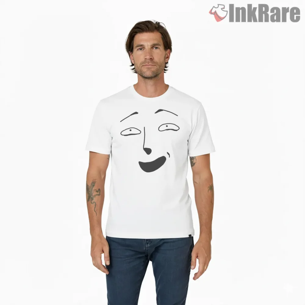 Saitama Natural Reaction Face Meme Shirt on white short sleeve shirt for men graphic tee